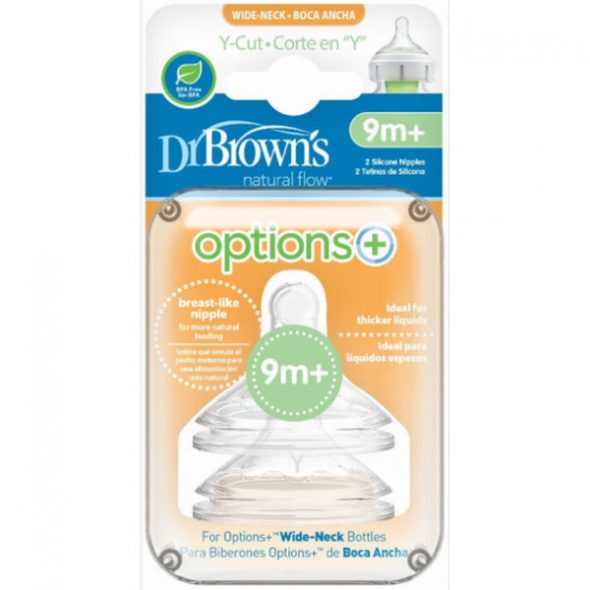 Baby Look - Dr Browns Options PLUS Wide Neck Y Cut Teats Twin Pack 500x500