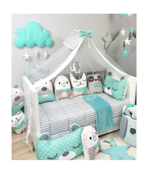 Σετ Κούνιας 3τμχ. Tiny Friends Μέντα